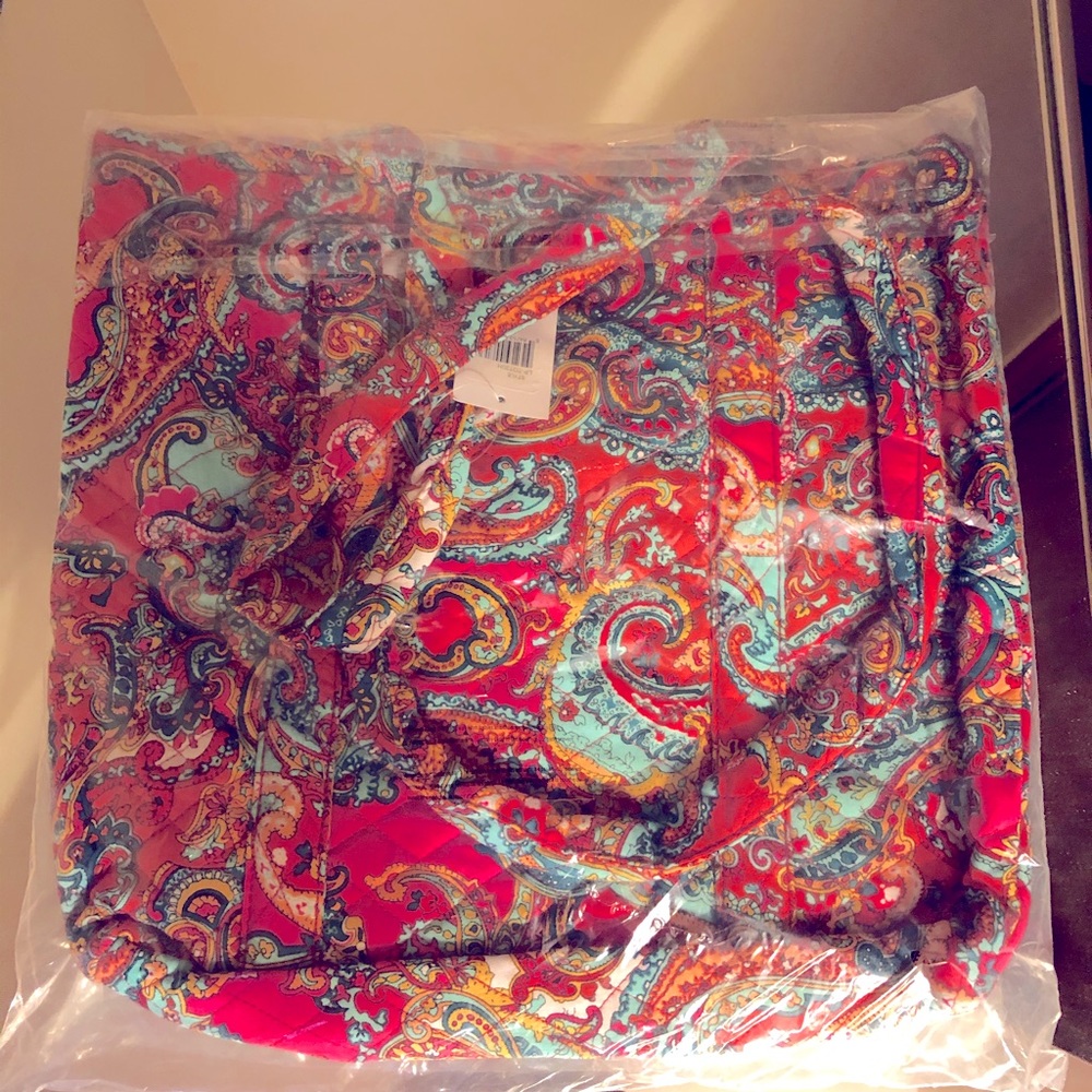 Hot Pink & Teal Paisley Beach Bag